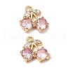 Brass Micro Pave Cubic Zirconia Pendants KK-A259-22G-02-1