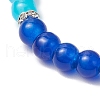 Baking Painted Imitation Jade Glass Round Beaded Charm Bracelets BJEW-JB11737-6
