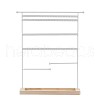 Iron Jewelry Display Stand with Wood Tray AJEW-Z032-01B-1