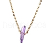 Dyed Natural Quartz Crystal Bullet Pendant Necklaces NJEW-JN04536-2