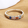 Brass Micro Pave Cubic Zirconia Finger Rings for Women FS-WG973B3-04-3