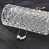 White Plastic Pearl Graduated Round Beads Pendant Necklaces NJEW-P320-21G-2