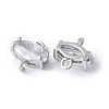 Brass Pave Cubic Zirconia Connector Charms KK-F892-53P-12-2