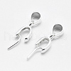 Anti-Tarnish Rhodium Plated Sterling Silver Pendant Bails STER-E050-02P-2