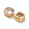 Brass Micro Pave Clear Cubic Zirconia Charms KK-B110-01G-05-2