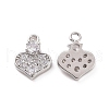 Brass Micro Pave Cubic Zirconia Charms KK-E068-VF185-1