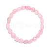 Natural Rose Quartz Bead Stretch Bracelets BJEW-K213-01-4