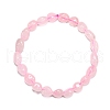 Natural Rose Quartz Bead Stretch Bracelets BJEW-K213-01-3