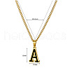 304 Stainless Steel Black Enamel Initial Pendant Twisted Chain Necklaces WG978E8-01-3