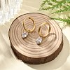 Ion Plating(IP) 304 Stainless Steel Micro Pave Cubic Zirconia Hoop Earrings STAS-R004-07G-02-2