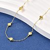 Heart Brass Link Chain Necklaces NJEW-M108-23G-1
