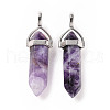Natural Quartz Crystal Double Terminated Pointed Pendants G-F295-05Q-2