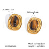 Stainless Steel Oval Stud Earrings PW6758-2-1