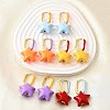 Star Brass Hoop Earrings EJEW-D314-01G-1