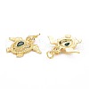 Brass Micro Pave Clear & Green Cubic Zirconia Pendants ZIRC-S067-245-2