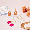 FIBLOOM 3 Pairs 3 Colors Rectangle Resin Hoop Earrings for Women EJEW-FI0002-64-5