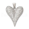 Brass Micro Pave Clear Cubic Zirconia Pendants KK-B094-05P-1