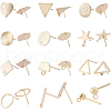 Brass Stud Earring Findings KK-BC0005-44G-1