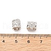 Column Brass Micro Pave Clear Cubic Zirconia European Beads KK-L237-017P-3