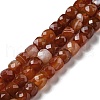 Natural Banded Agate/Striped Agate Beads Strands G-G005-B02-01-1