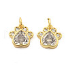 Brass Pave Cubic Zirconia Pendants KK-R229-12G-1