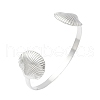 Shell Shape 304 Stainless Steel Cuff Bangles for Women BJEW-S171-01B-P-2