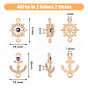 DICOSMETIC 40Pcs 4 Styles Nautical Theme Alloy Evil Eye Enamel Connector Charms FIND-DC0004-26-2