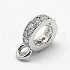 Ring Brass Micro Pave Cubic Zirconia Tube Bails ZIRC-L053-13P-2