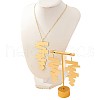 Irregular Geometry Alloy Pendant Necklace & Dangle Earring Sets FS-WG9A5A6-01-5