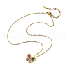 Brass Micro Pave Cubic Zirconia Butterfly Pendant Neckalces for Women NJEW-S448-09G-4