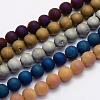 Electroplate Natural Druzy Agate Beads Strands G-G708-6mm-M-1