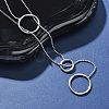 304 Stainless Steel Triple Ring Lariat Necklaces NJEW-R026-16P-1
