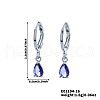 Fashionable Couple Waterdrop Sparkling 925 Sterling Silver Cubic Zirconia Dangle Hoop Earrings for Daily Wear and Parties CU5155-3-1