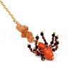 Halloween Theme Spider & Skull Dyed Synthetic Turquoise & Glass Seed Beads Pendant Decorations HJEW-MZ00282-04-4