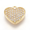 Brass Micro Pave Cubic Zirconia Charms KK-O112-08G-1