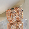 Oval Brass Micro Pave Cubic Zirconia Hoop Earrings WG8C9EE-04-1