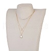 Natural Baroque Pearl Keshi Pearl Tiered Necklaces NJEW-JN02255-03-4