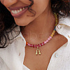 Brass Chunky Initial Pendant Necklaces FS-WG6A566-15-3