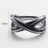 Criss Cross 304 Stainless Steel Finger Rings FS-WG1CD1D-03-2