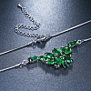 Flower Brass Cubic Zirconia Pendant Necklaces for Women FS-WG57113-02-2