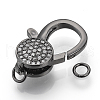 Brass Micro Pave Cubic Zirconia Lobster Claw Clasps ZIRC-S058-18B-2