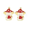 Golden Plated Alloy Enamel Pendants ENAM-Z017-09G-04-1