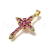 Brass Micro Pave Cubic Zirconia Pendants KK-C090-39G-3