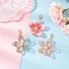 3Pcs 3 Colors Glass Pomegranate Flower Pendant Decorations HJEW-JM03399-1