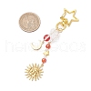 Electroplate Glass Beads with Brass Beads Rack Plating Brass Pendants and 201 Stainless Steel Pendants Opaque Acrylic Beads Decorations HJEW-JM03030-3