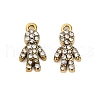 304 Stainless Steel Rhinestone Pendant STAS-U047-12G-1