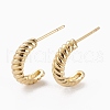 (Jewelry Parties Factory Sale)Brass Half Hoop Earrings EJEW-C502-03G-1
