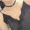 Black Velvet Choker Alloy Rectangle Pendant Necklaces for Women FS-WGDB652-03-1