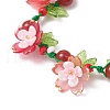 Floral Acrylic Beads Braided Bead Bracelets for Women BJEW-MZ00184-01-3