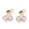 Brass Micro Pave Cubic Zirconia Pendants KK-T074-70KCG-01-1